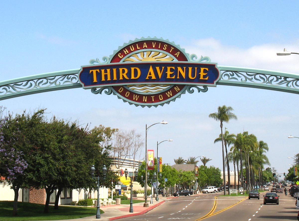 The Third Avenue arch sign in downtown Chula Vista